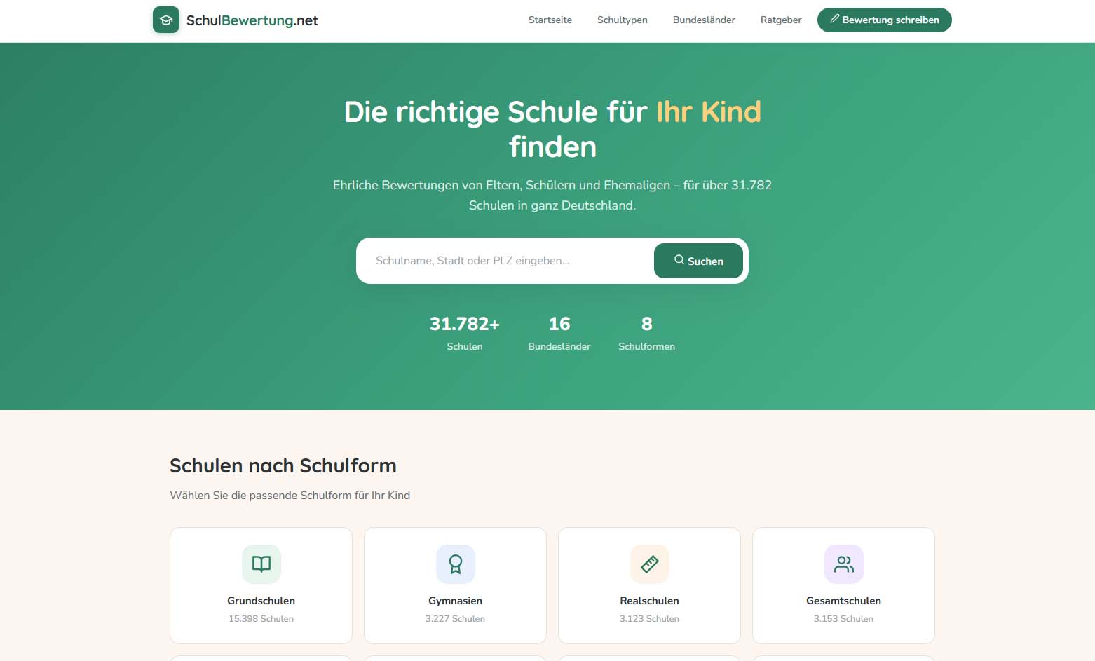 Website von SchulBewertung.net in Köln