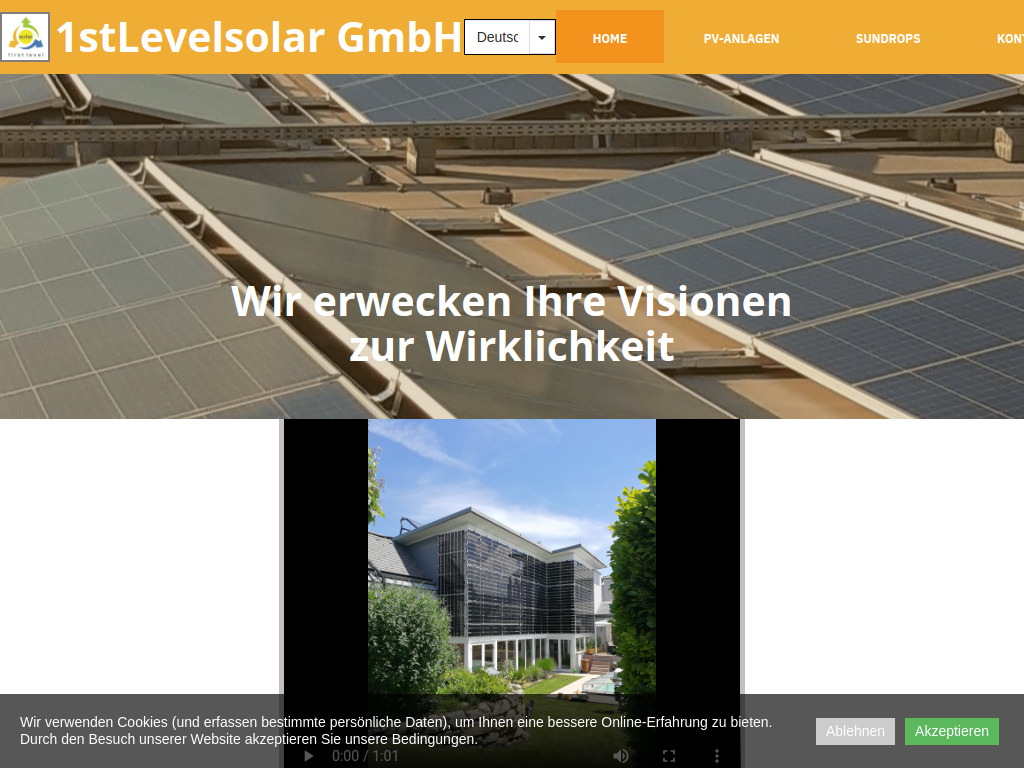Website von 1stLevelSolar GmbH in Wien