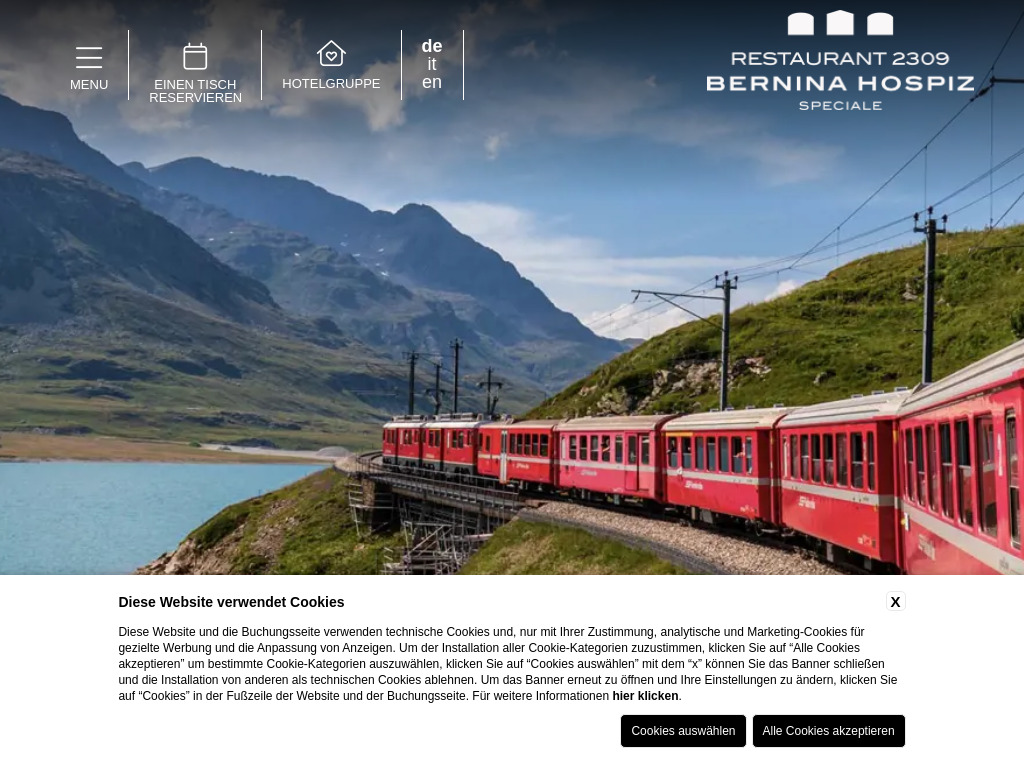 Website von Offizielle Website Restaurant 2309 am Berninapass in Pizzeria Bernina Hospiz