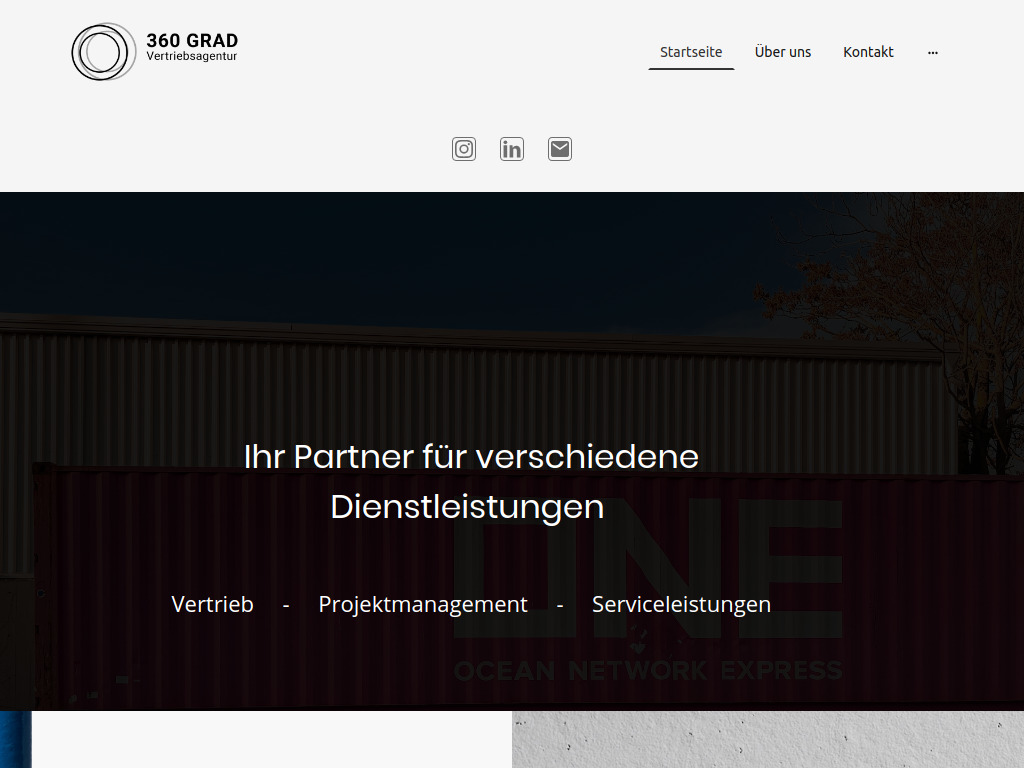 Website von 360 Grad - Vertriebsagentur in München