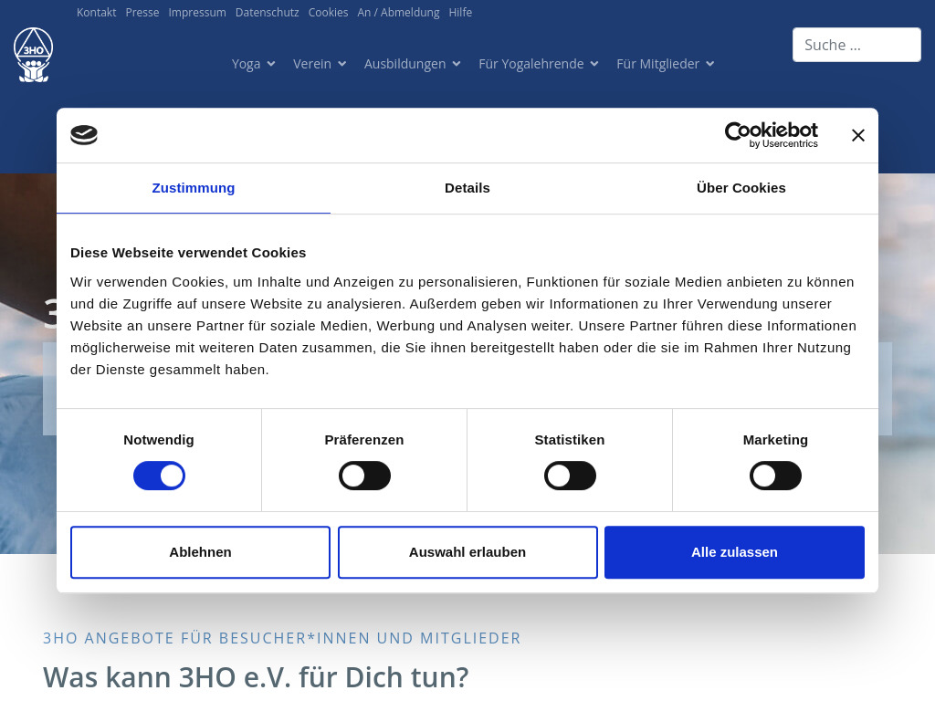 Website von 3H Organisation Deutschland e.V. in Hamburg