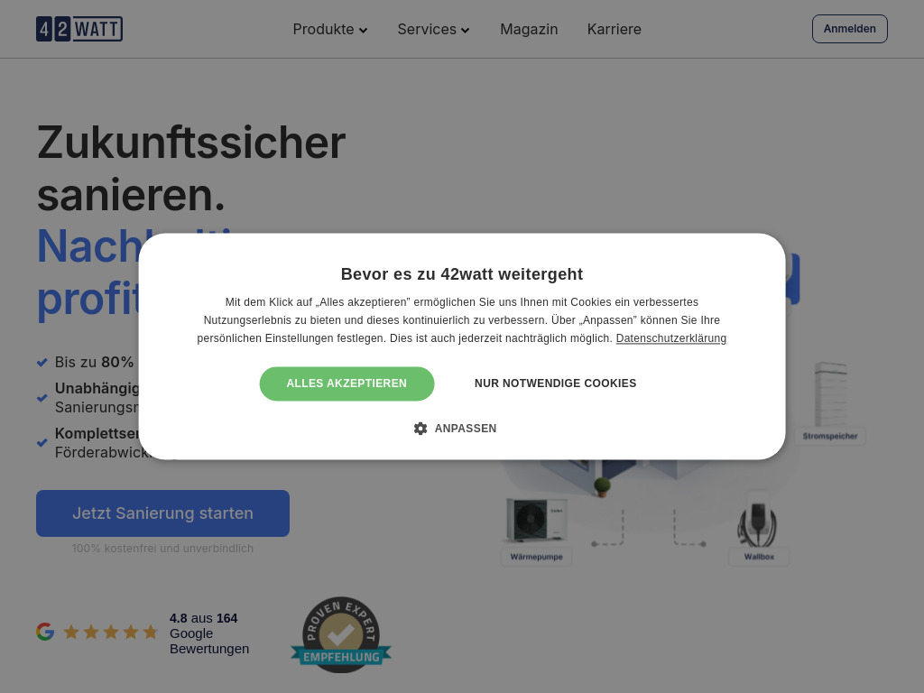 Website von Enovato GmbH in München