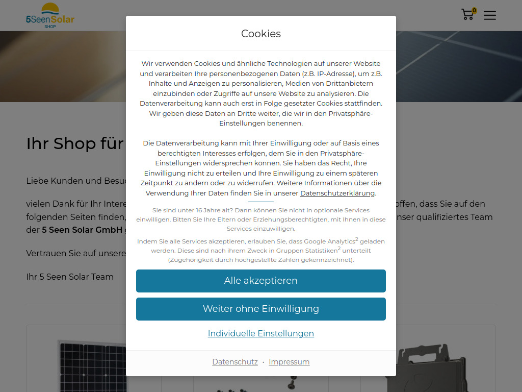 Website von 5 Seen Solar GmbH in Herrsching