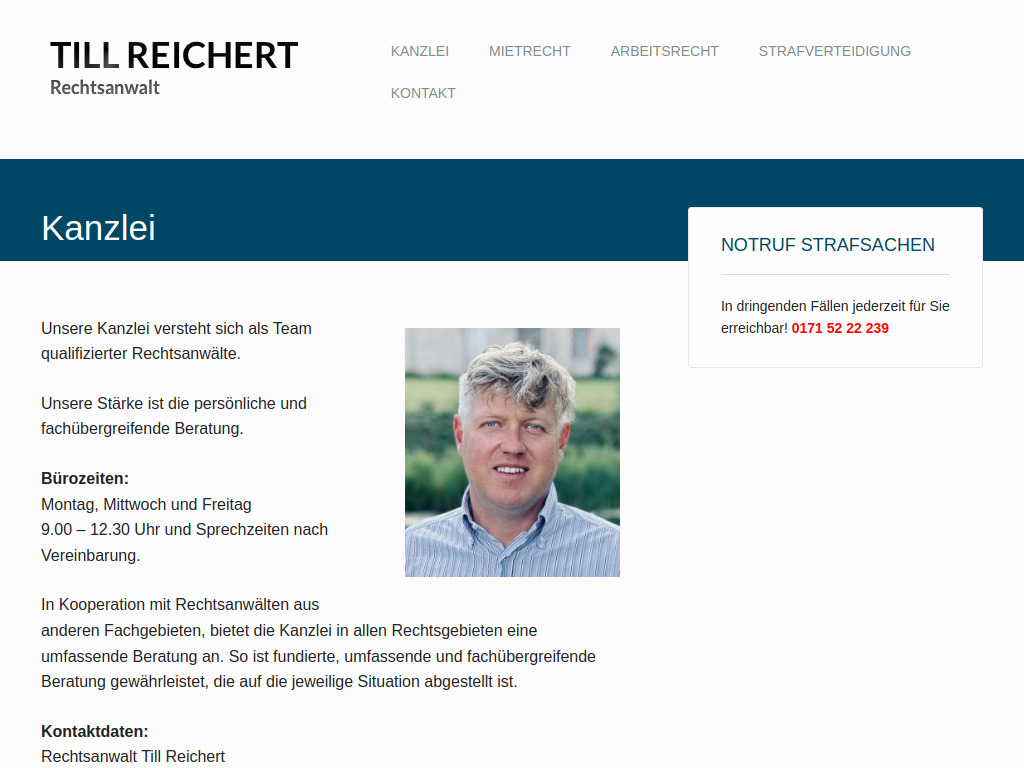 Website von Till Reichert in München
