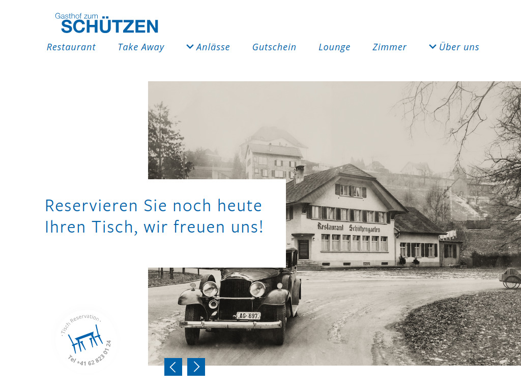 Website von Gasthof zum Schützen AG in Aarau