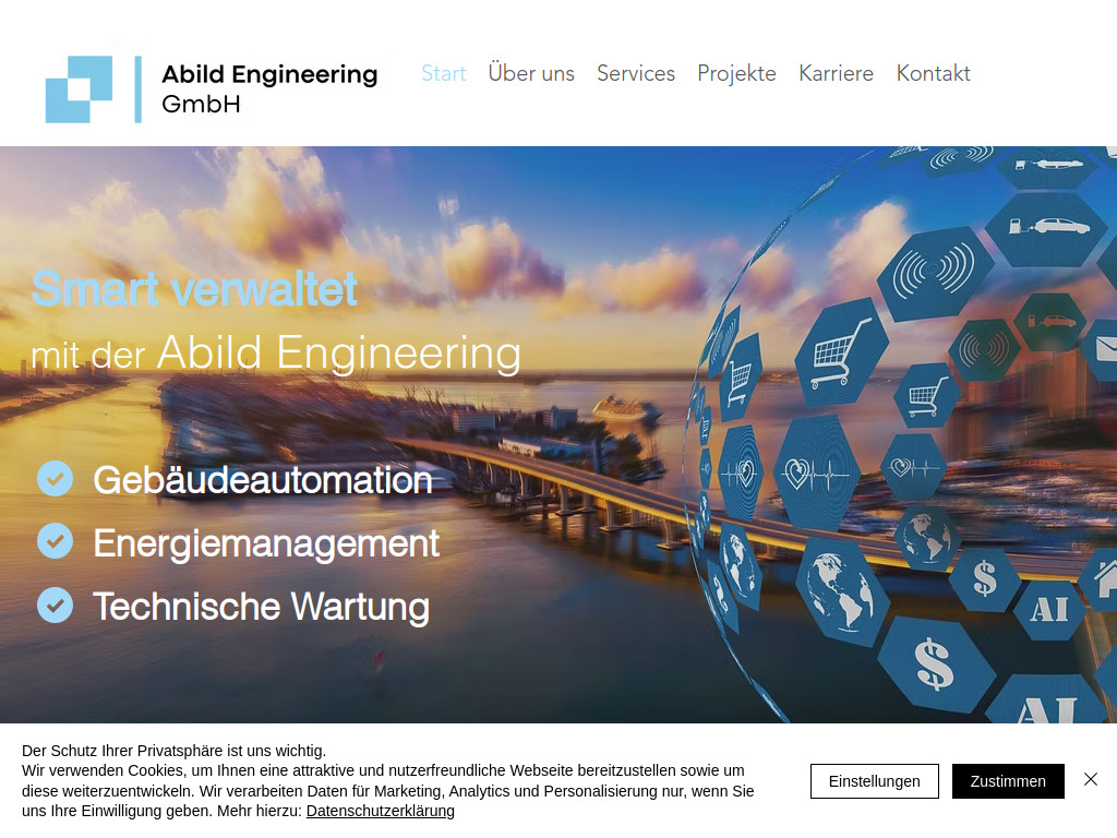 Website von Abild Engineering GmbH in Urdorf