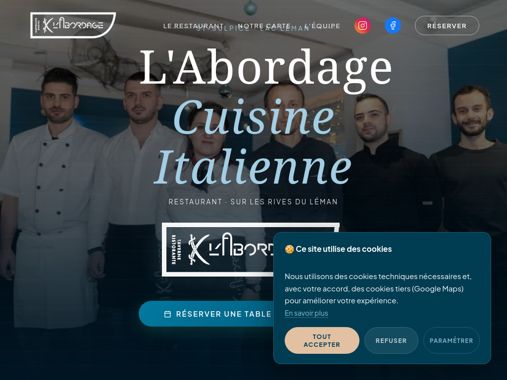 Website von L'Abordage in St-Sulpice