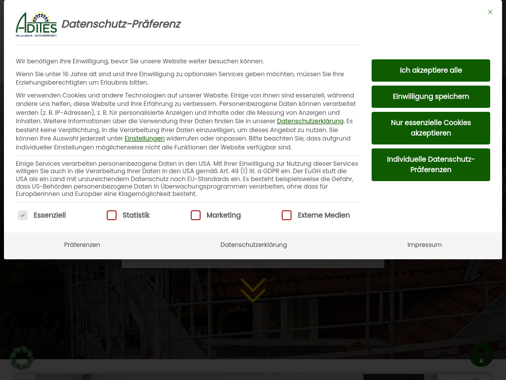 Website von ADITES GmbH in Strahlungen