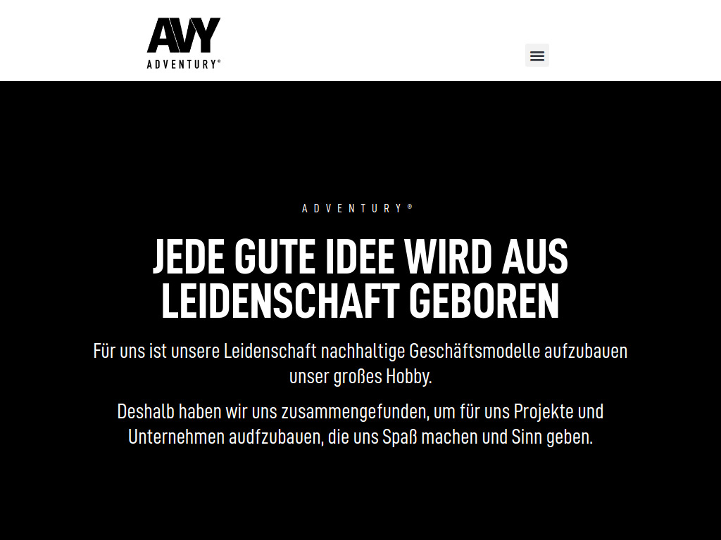 Website von ADVENTURY® GmbH in Hebertshausen