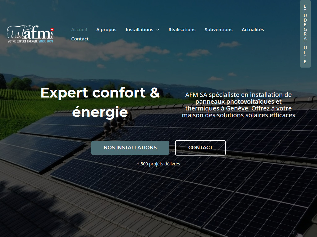 Website von AFM SA in Bardonnex