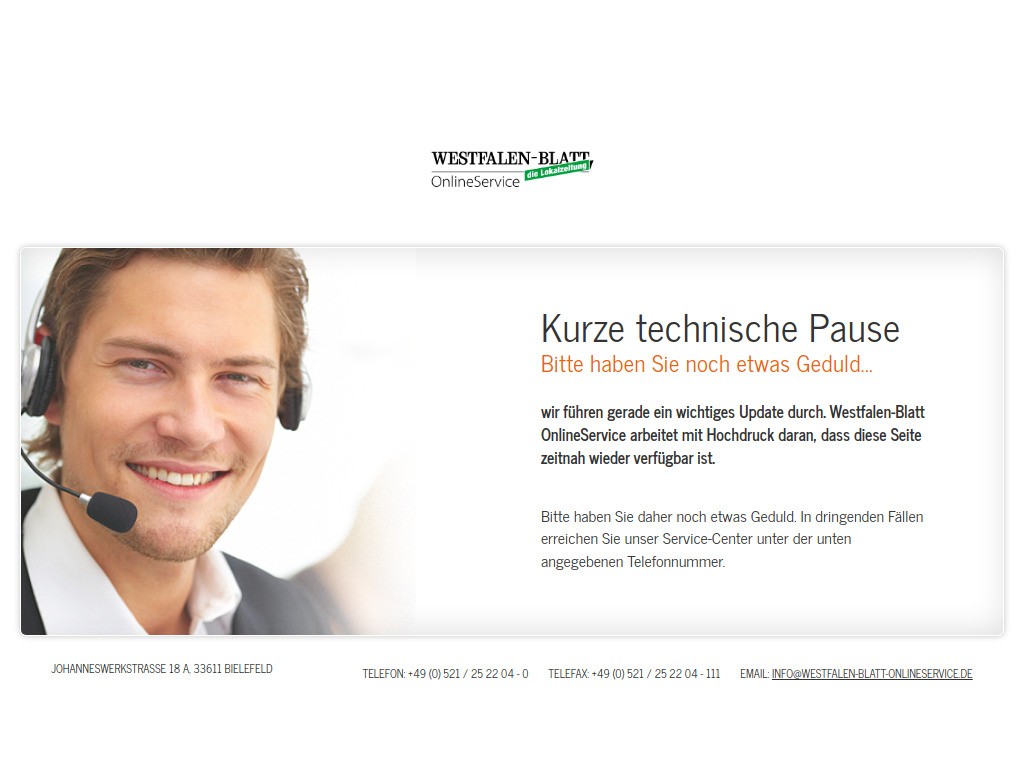 Website von Kurze technische Pause in Bielefeld