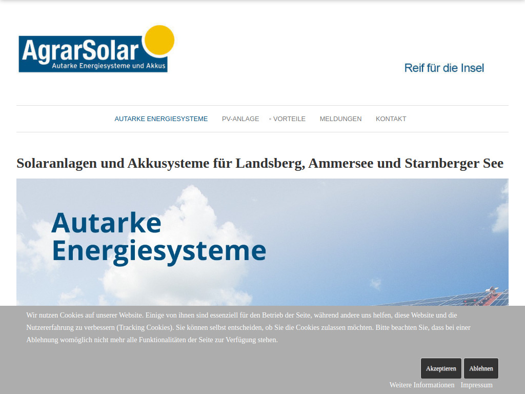 Website von AgrarSolar GmbH & Co.KG in Dießen am Ammersee