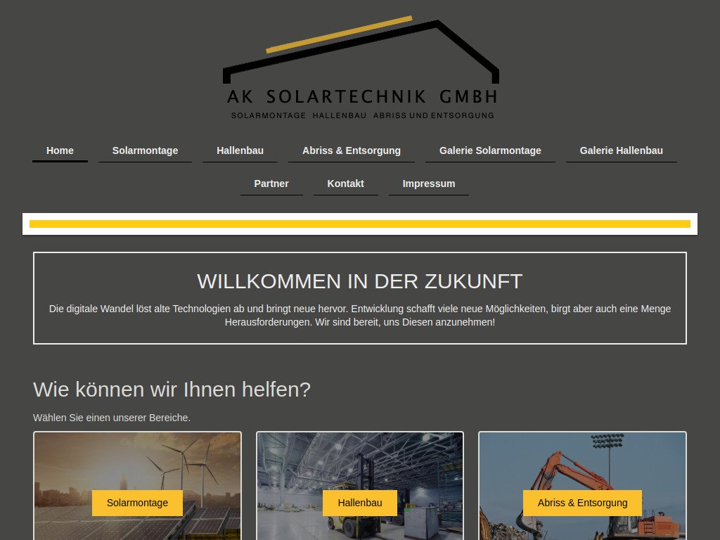 Website von AK-Solartechnik in Gelbensande