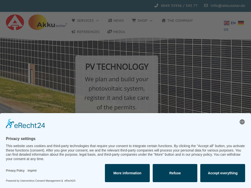 Website von Akku Gesellschaft Taubenheim mbH in Sohland OT Taubenheim