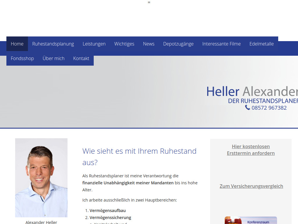 Website von Alexander Heller - Der Ruhestandsplaner in Burghausen