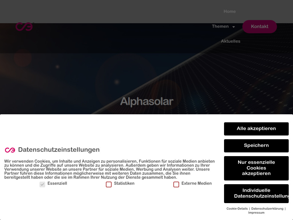 Website von alpha solar gmbh
