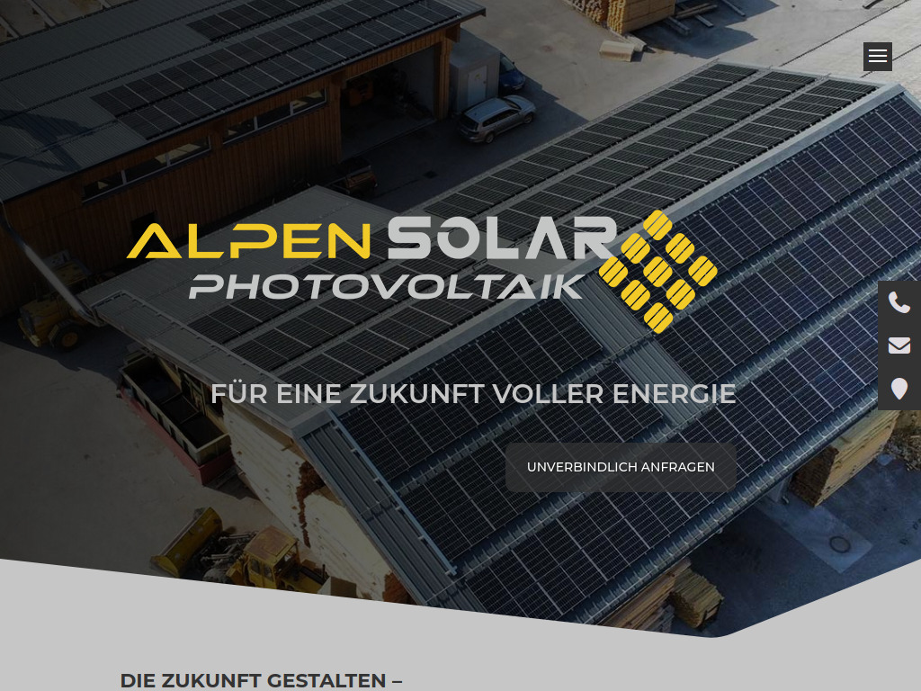 Website von Alpensolar GmbH in Bischofshofen