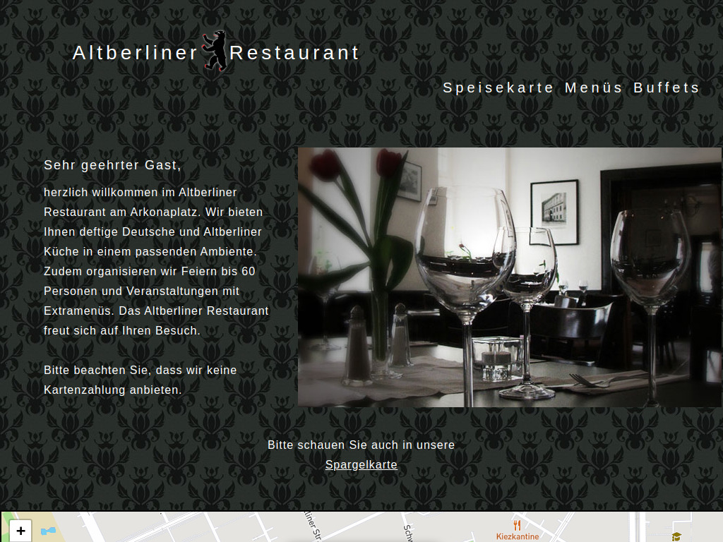 Website von Altberliner Restaurant in Berlin