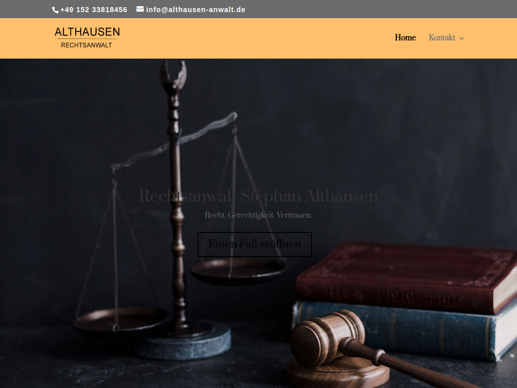 Website von Rechtsanwalt Stephan Althausen in Berlin