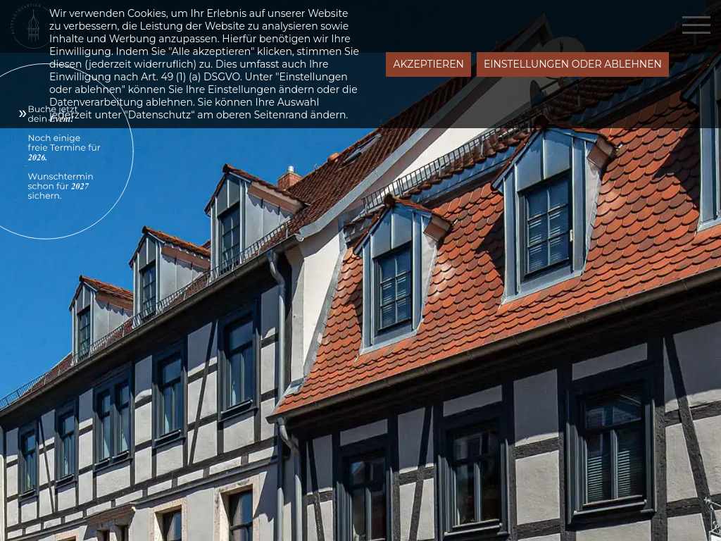 Website von Altstadt-Quartier in Lichtenstein