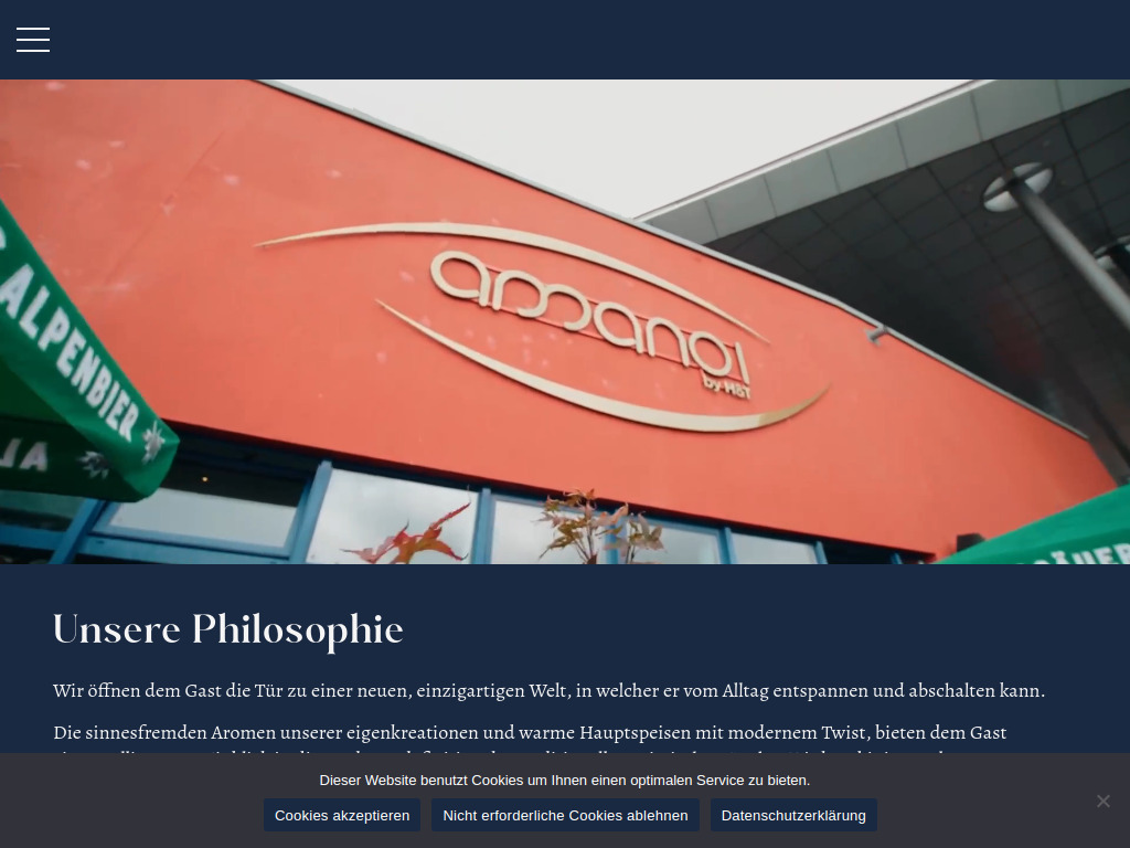 Website von Amanoi Restaurant in Wildau