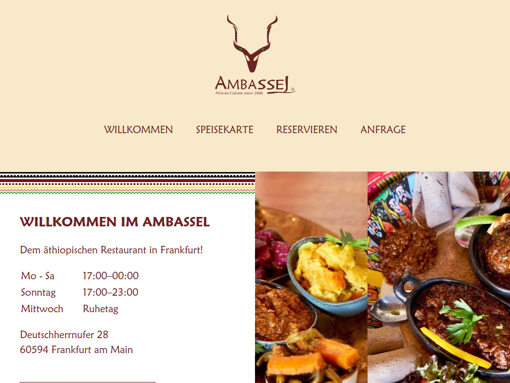 Website von Willkommen in Frankfurt am Main