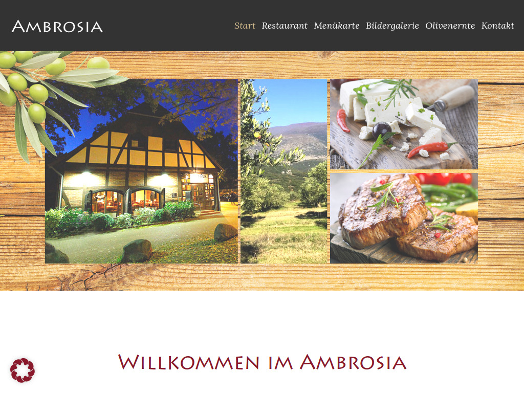 Website von Ambrosia-Restaurant in Hannover