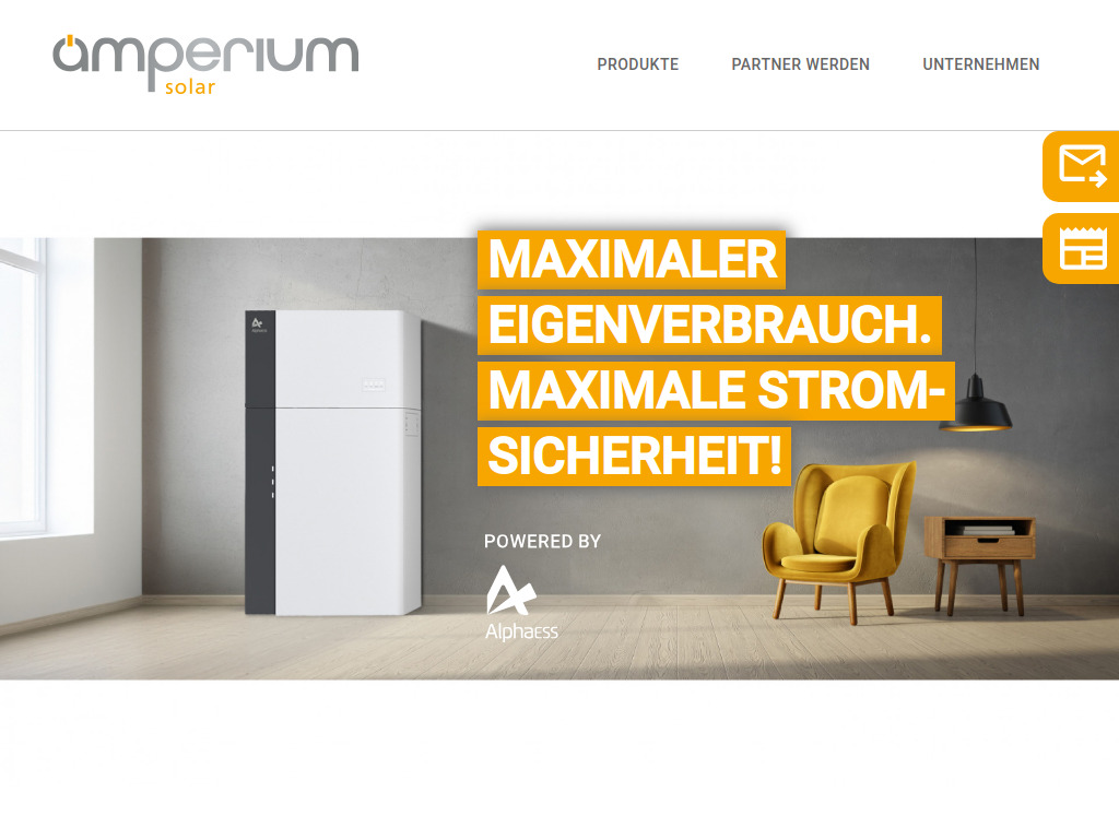 Website von Amperium Switzerland AG in Baar