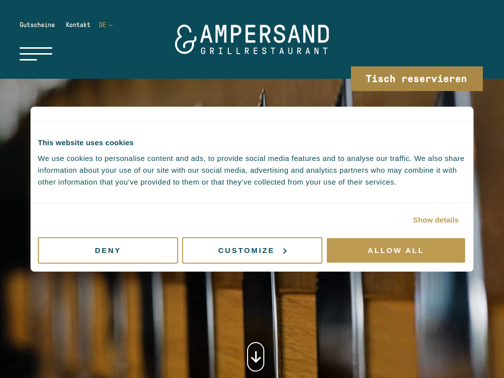 Website von Ampersand Grillrestaurant Luzern in Luzern