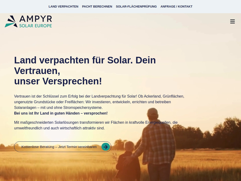 Website von AMPYR Solar Deutschland GmbH in Frankfurt am Main