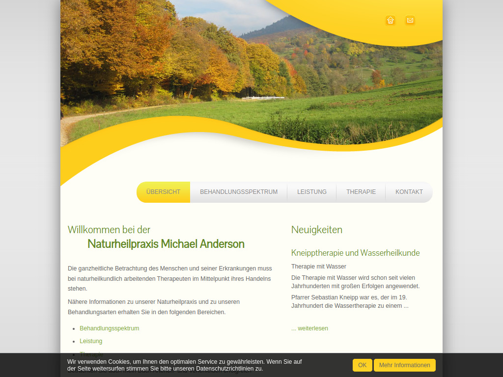 Website von Naturheilpraxis Michael Anderson in Badenweiler