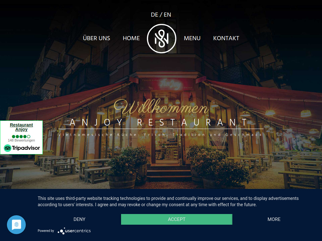 Website von Anjoy Restaurant in Berlin