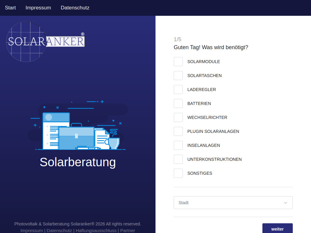 Website von Solarmodule