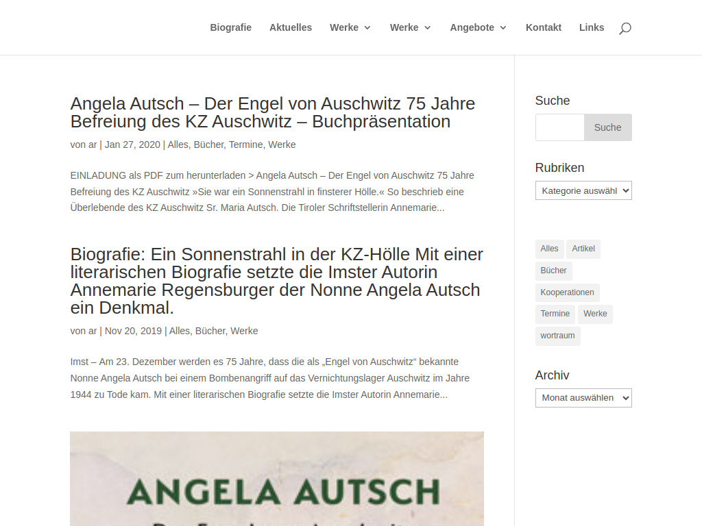 Website von Annemarie Regensburger in Imst