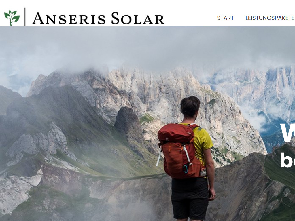 Website von Anseris Solar GmbH in Baar-Ebenhausen