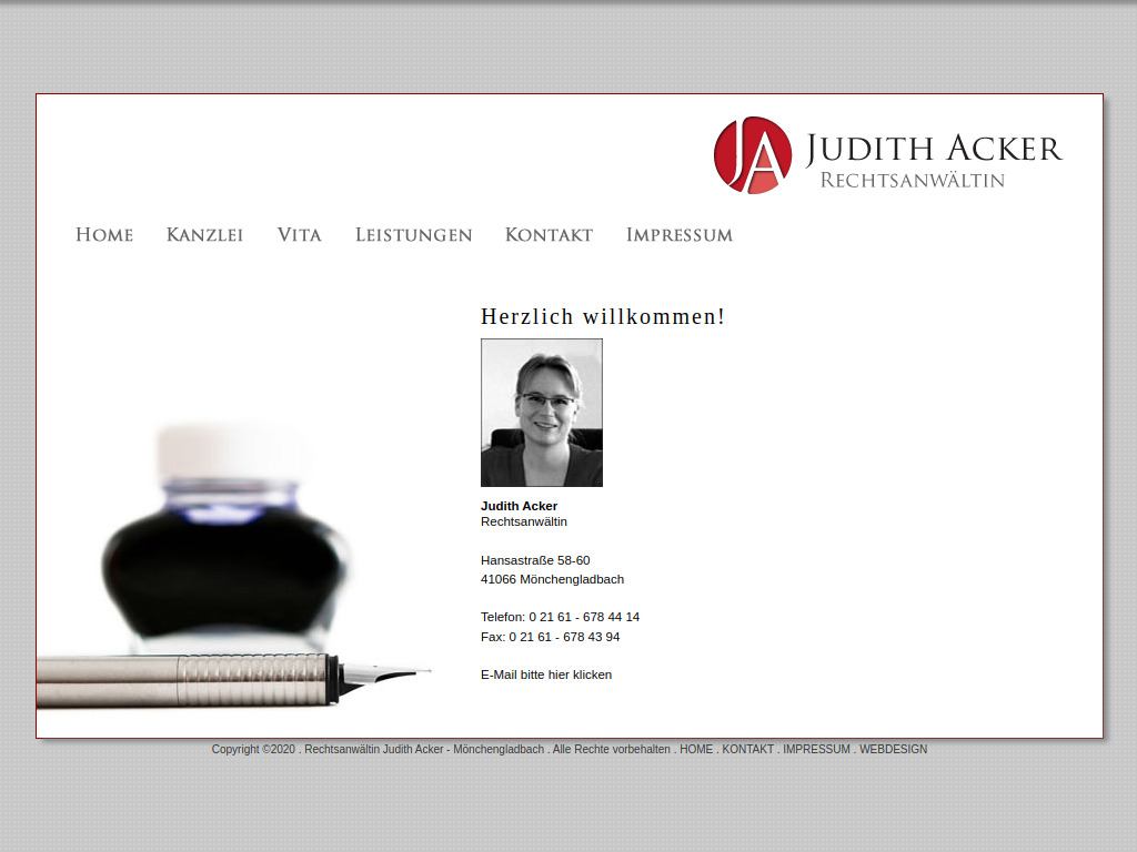 Website von Rechtsanwältin Judith Acker in Mönchengladbach