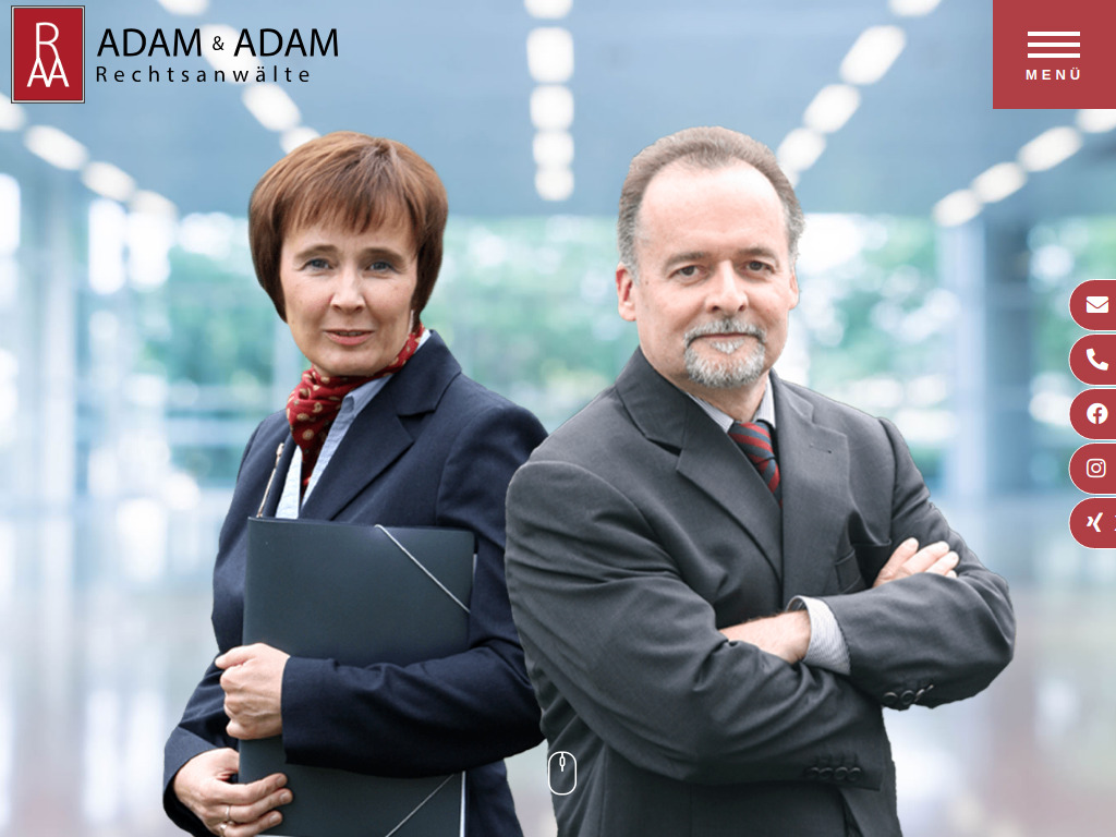 Website von Rechtsanwalt Ralf Adam in Bochum