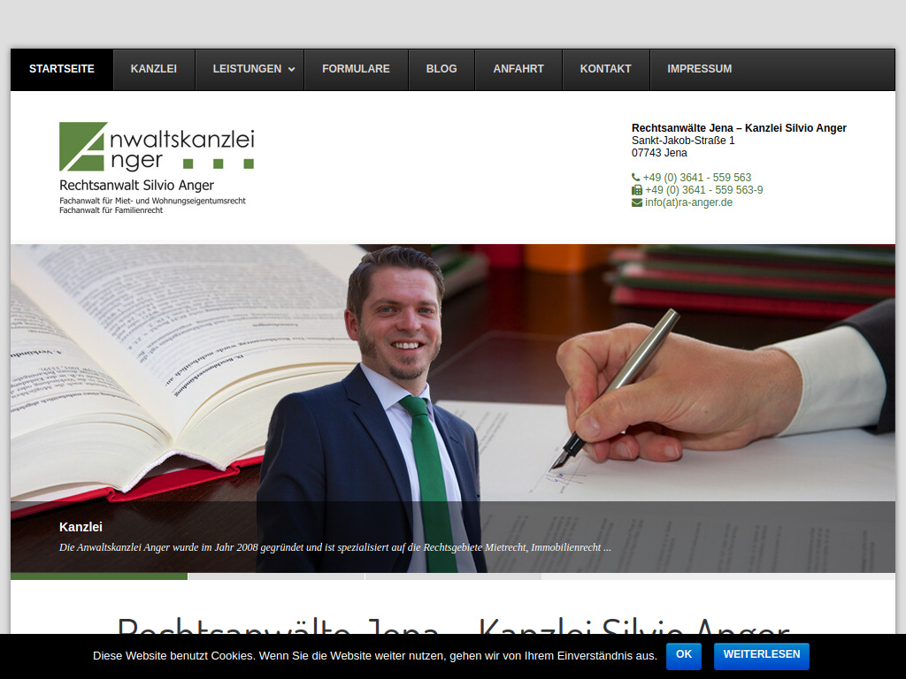 Website von Rechtsanwälte Jena – Kanzlei Silvio Anger in Jena