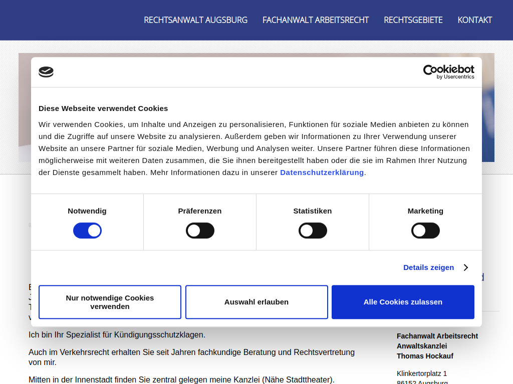 Website von Thomas Hockauf in Augsburg