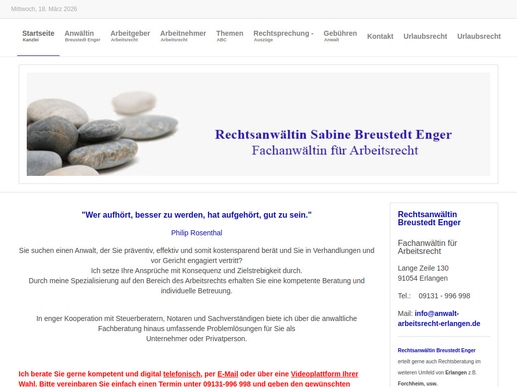 Website von Sabine Breustedt Enger in Erlangen