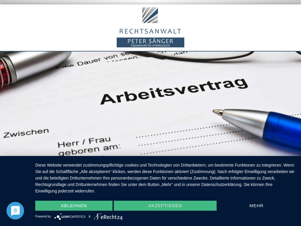 Website von Rechtsanwalt Peter Sänger in Straubing