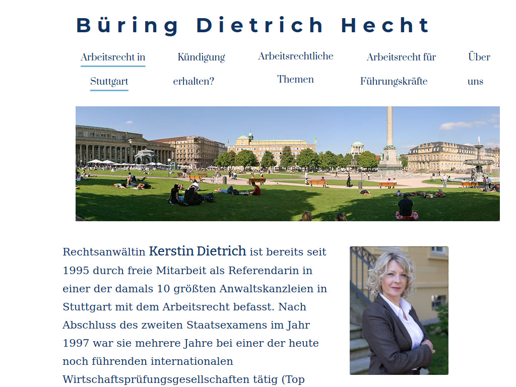 Website von Büring Dietrich Hecht in Stuttgart