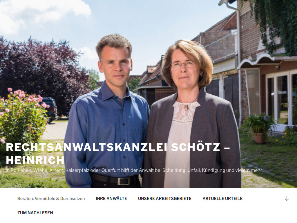 Website von Rechtsanwaltskanzlei Schötz-Heinrich in Roßleben-Wiehe