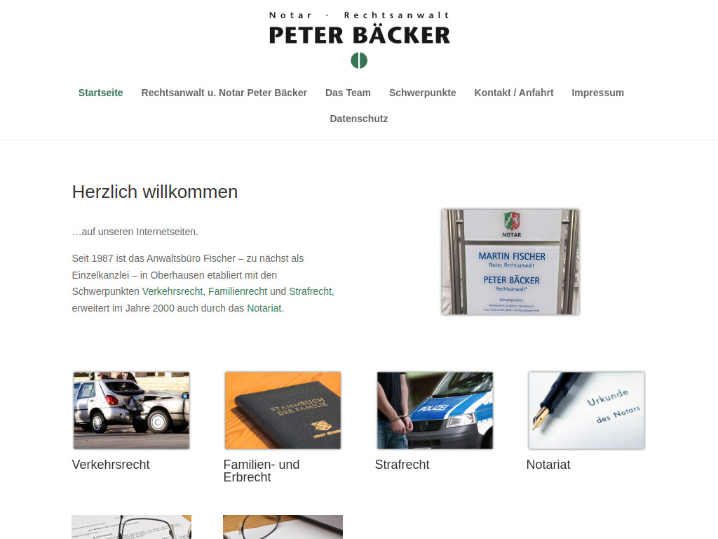Website von Peter Bäcker & Martin Fischer in Oberhausen