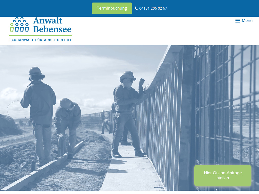 Website von Anwalt Bebensee – Fachanwalt für Arbeitsrecht in Lüneburg