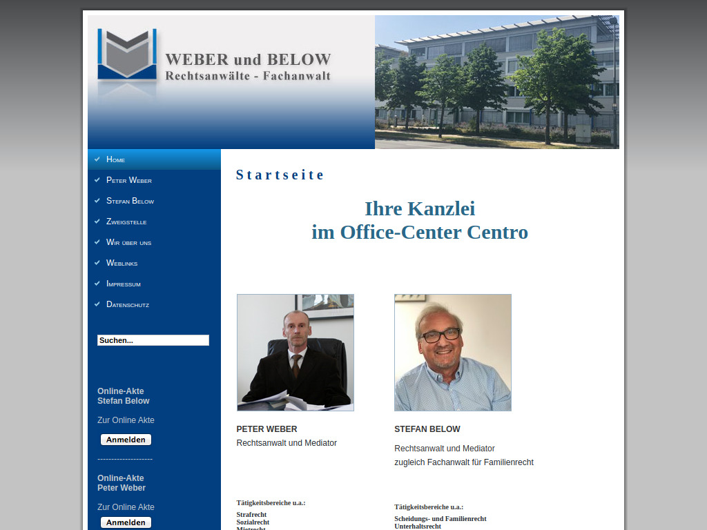 Website von Weber und Below GbR in Oberhausen