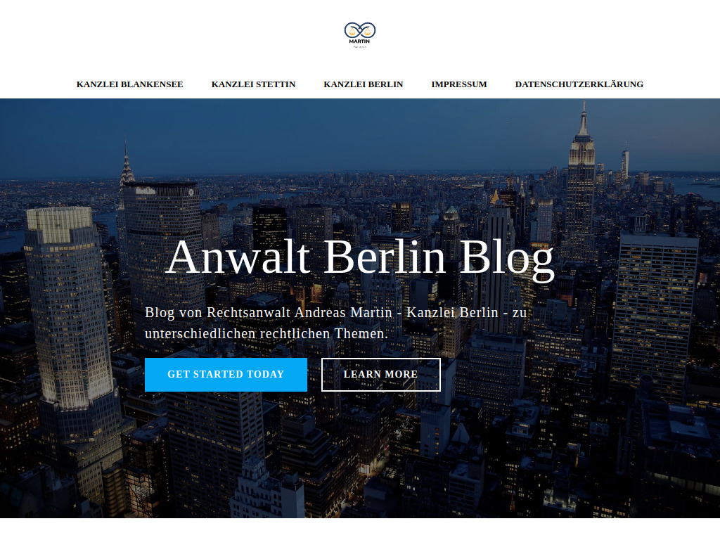 Website von Rechtsanwalt Andreas Martin in Berlin