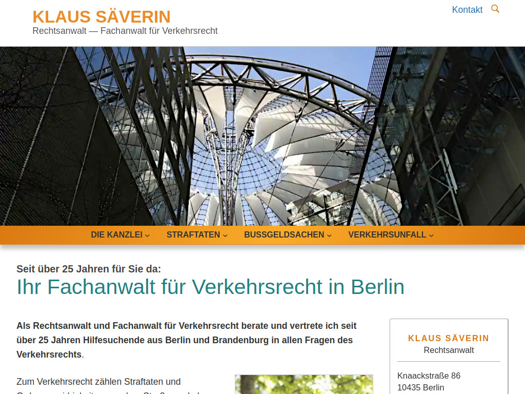 Website von Klaus Säverin in Berlin