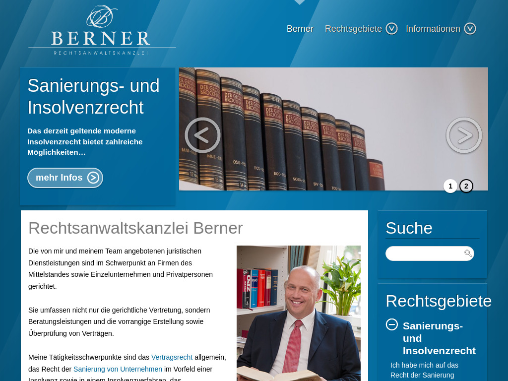 Website von Rechtsanwalt Frank Berner in Weinheim