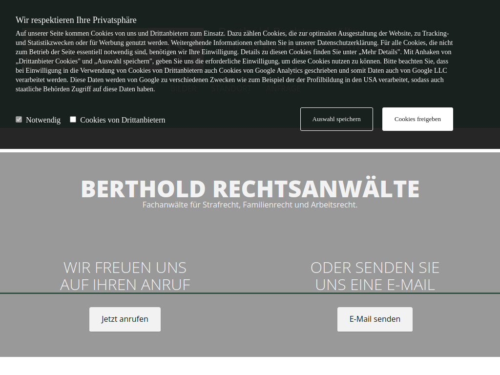 Website von Berthold Rechtsanwälte in Bautzen